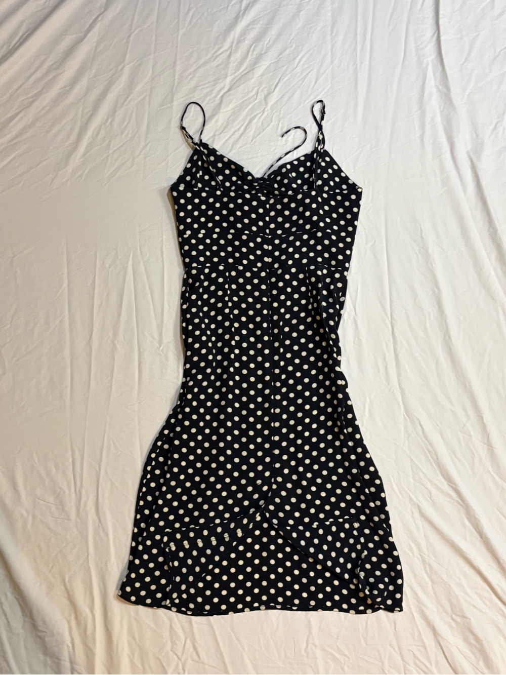 Rouje Black and White Polka Dot Slip Dress